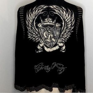 ❤️ Christian Audigier flyaway cardigan sweater